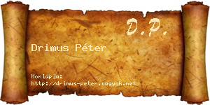 Drimus Péter névjegykártya